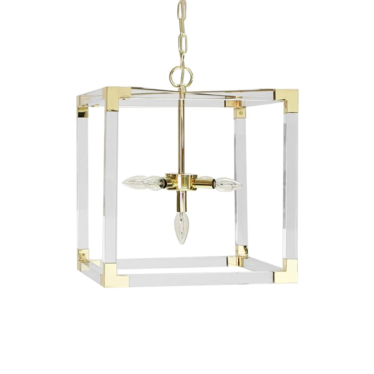 Eli - Square Acrylic Pendant With Brass Hardware