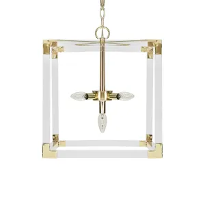 Eli - Square Acrylic Pendant With Brass Hardware