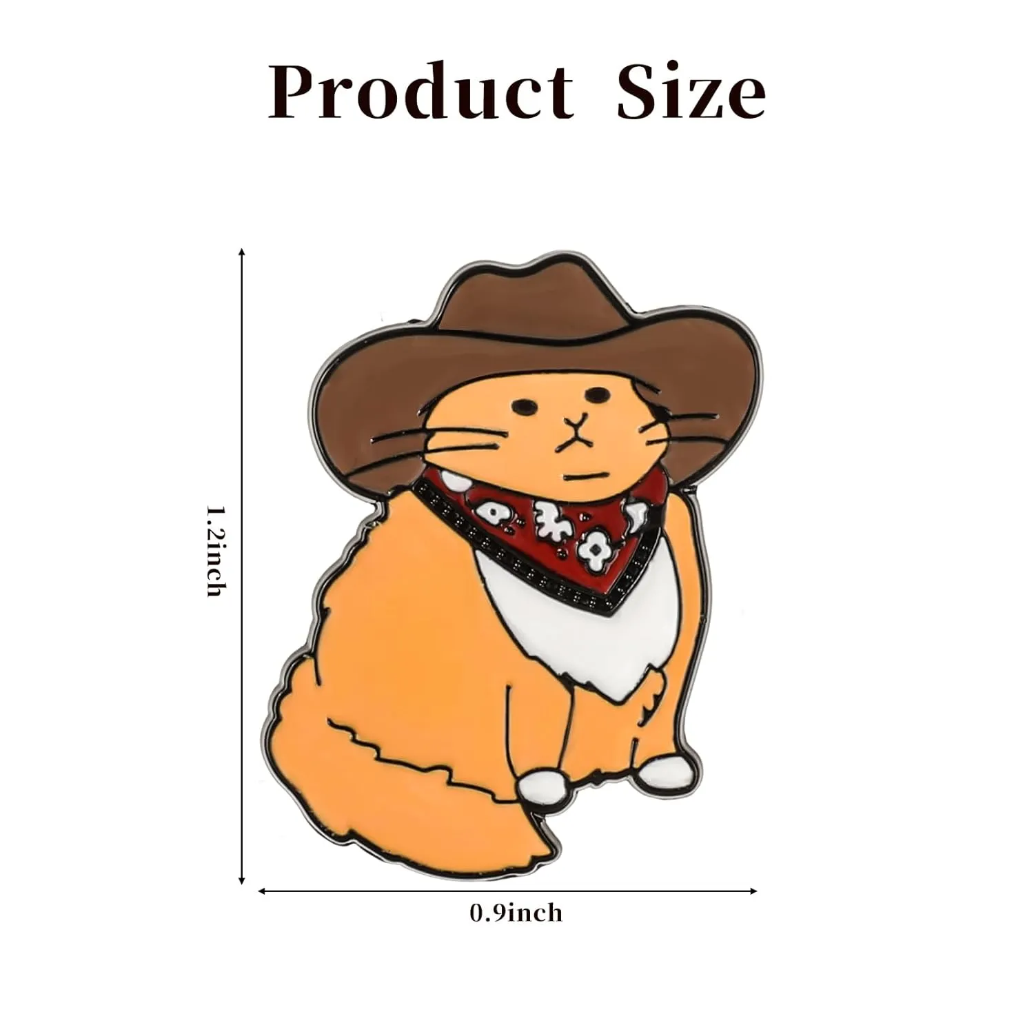 Enamel Pin Cowboy Cat Brooch Alloy Cute Cartoon Animal Lapel Pins Funny Cat Clip Decoration Badges for Backpacks Clothes Jackets Bags Hat Christmas Valentine's Day Gift