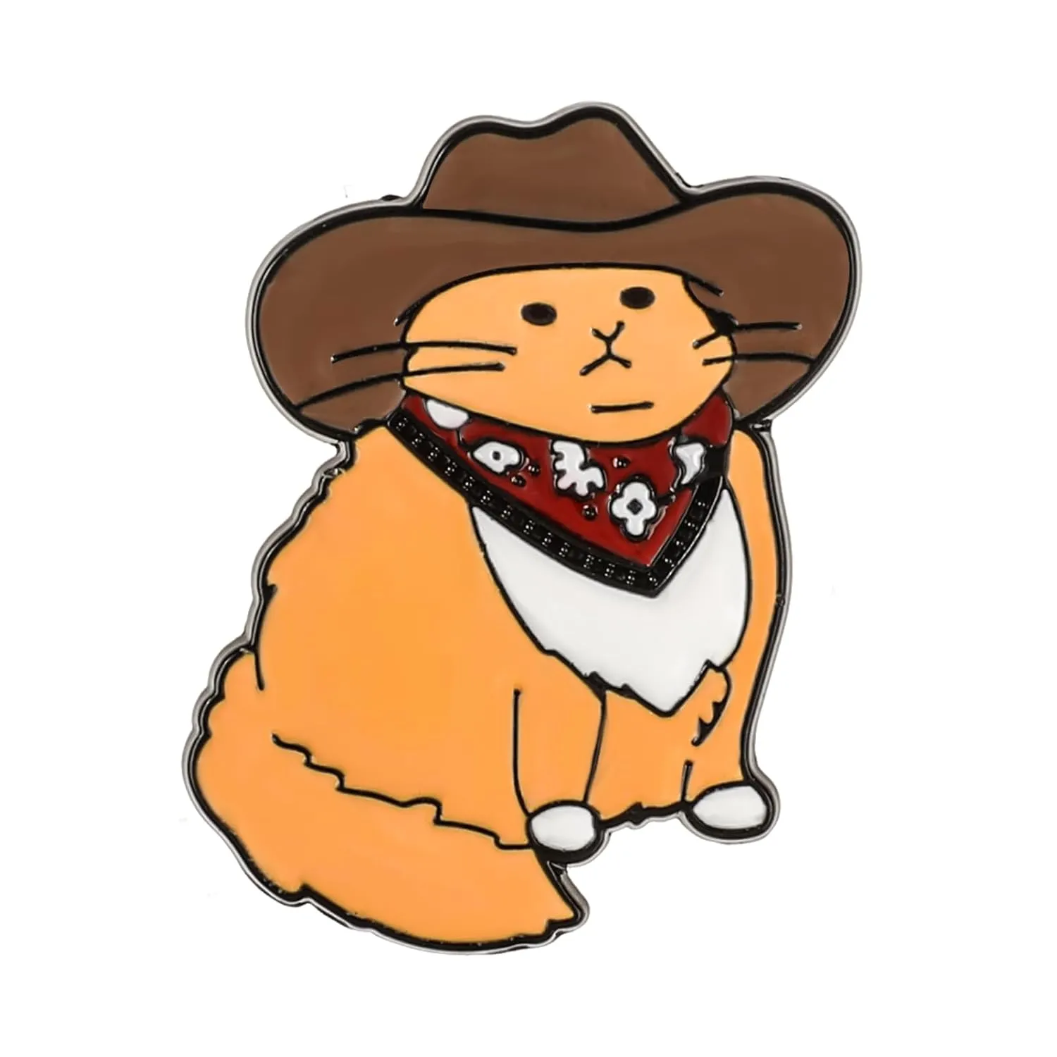 Enamel Pin Cowboy Cat Brooch Alloy Cute Cartoon Animal Lapel Pins Funny Cat Clip Decoration Badges for Backpacks Clothes Jackets Bags Hat Christmas Valentine's Day Gift