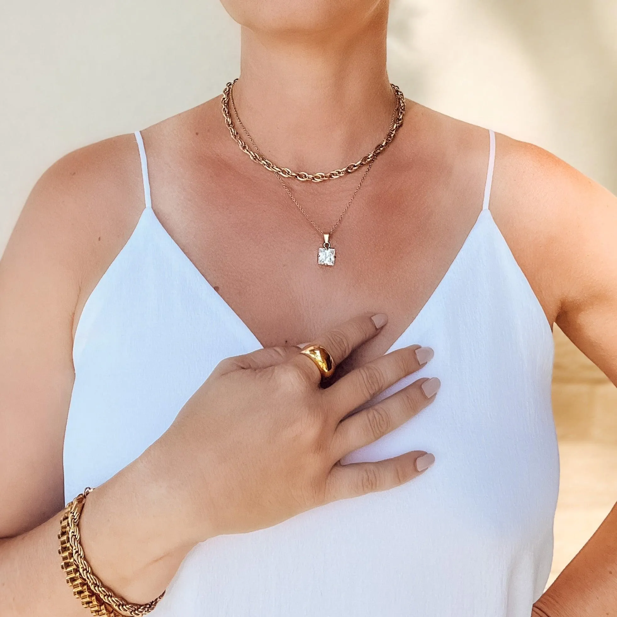 Erin Crystal Charm Necklace