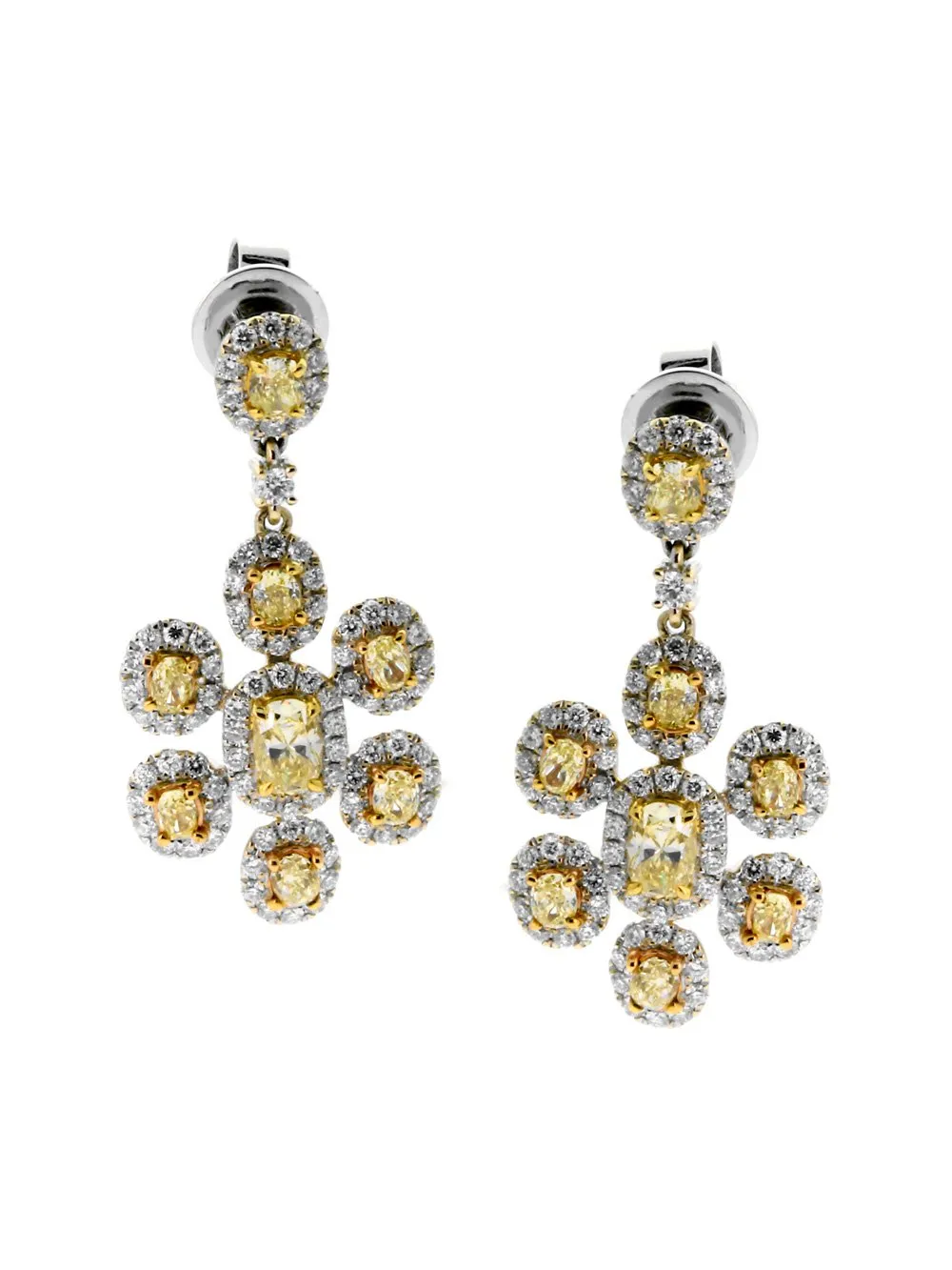 Estate Canary Diamond Earrings 6.60ct