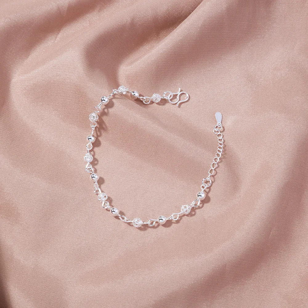 Exquisite & Simple Silver Plated Temperament Hollow Bead Chain Bracelet