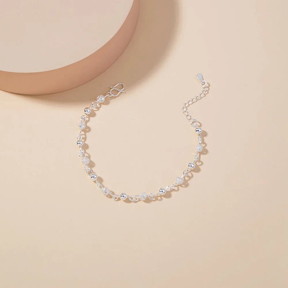 Exquisite & Simple Silver Plated Temperament Hollow Bead Chain Bracelet