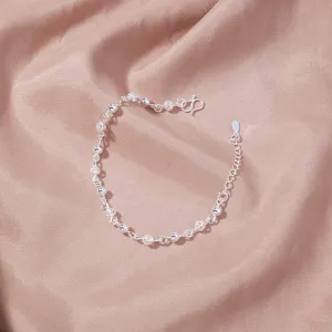 Exquisite & Simple Silver Plated Temperament Hollow Bead Chain Bracelet