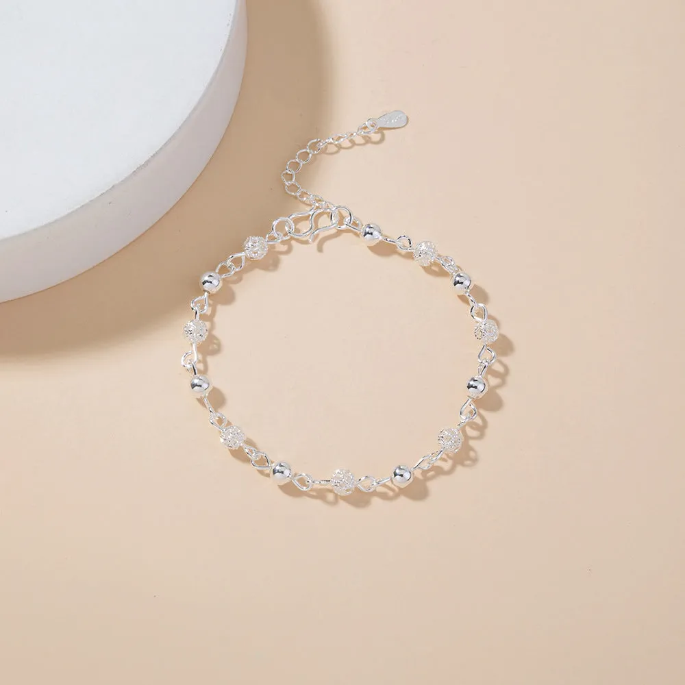 Exquisite & Simple Silver Plated Temperament Hollow Bead Chain Bracelet