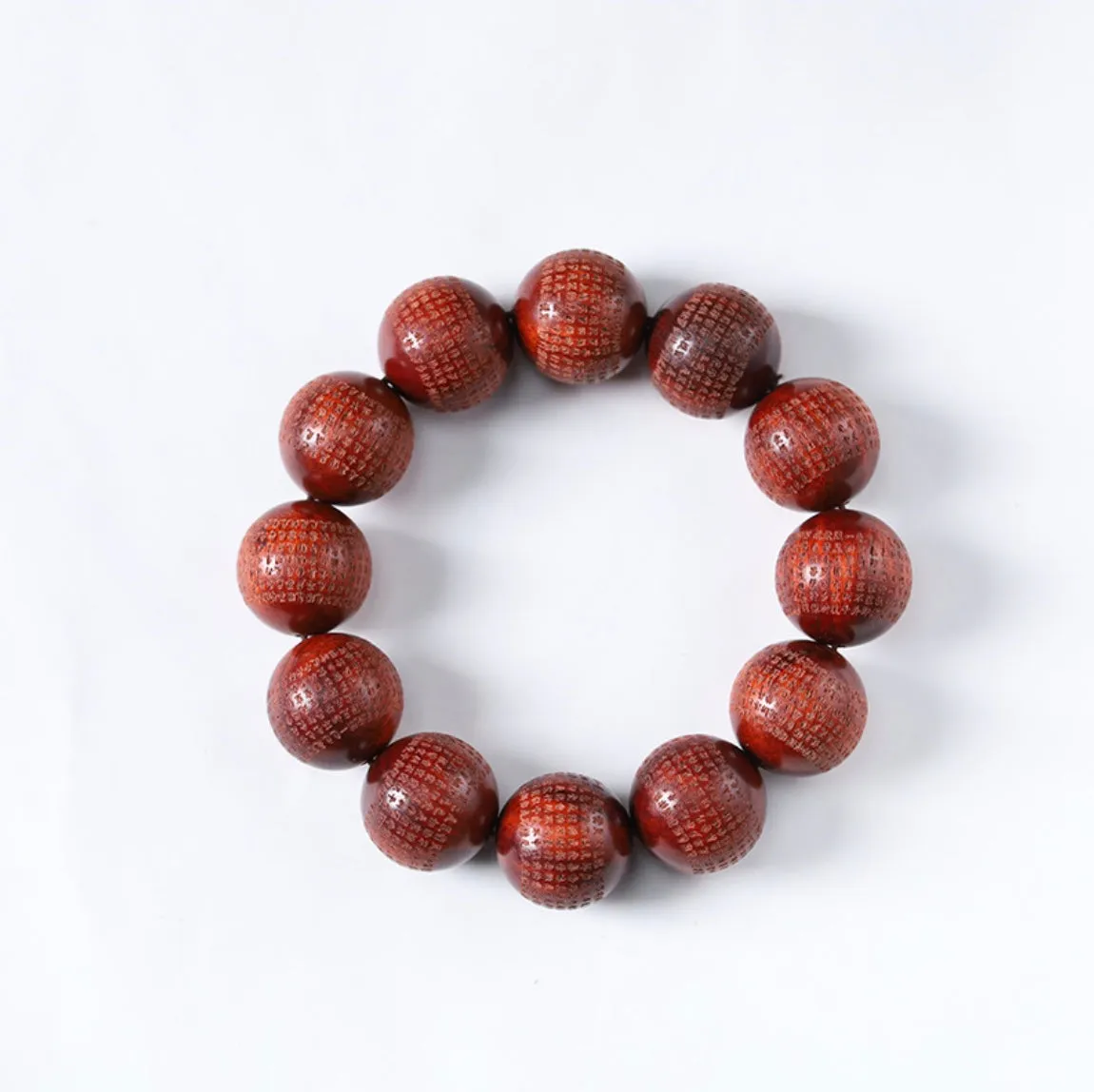 Exquisite Sandalwood Heart Sutra Wrist Mala Bracelet