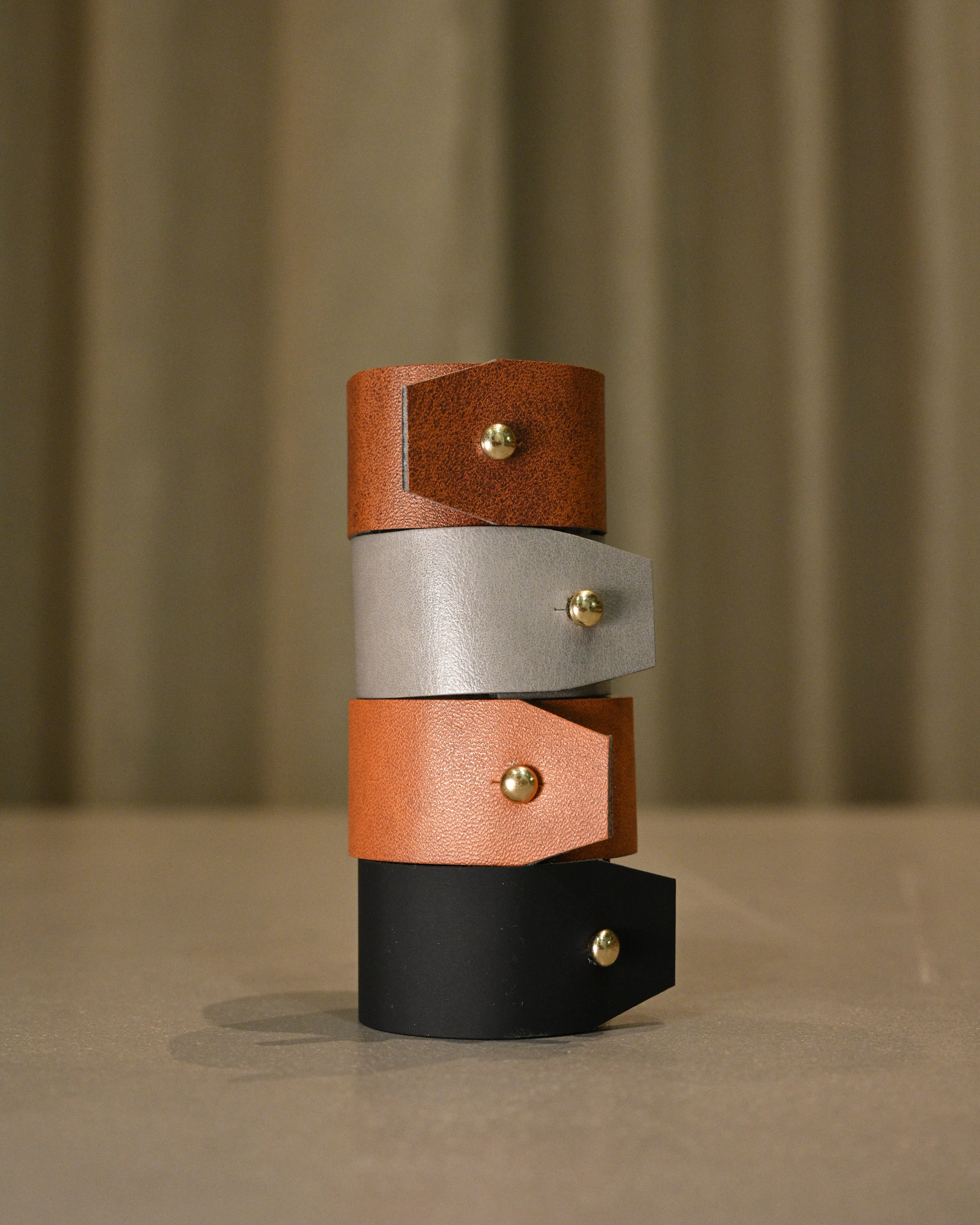 Faux Leather Napkin Rings - Set of 2