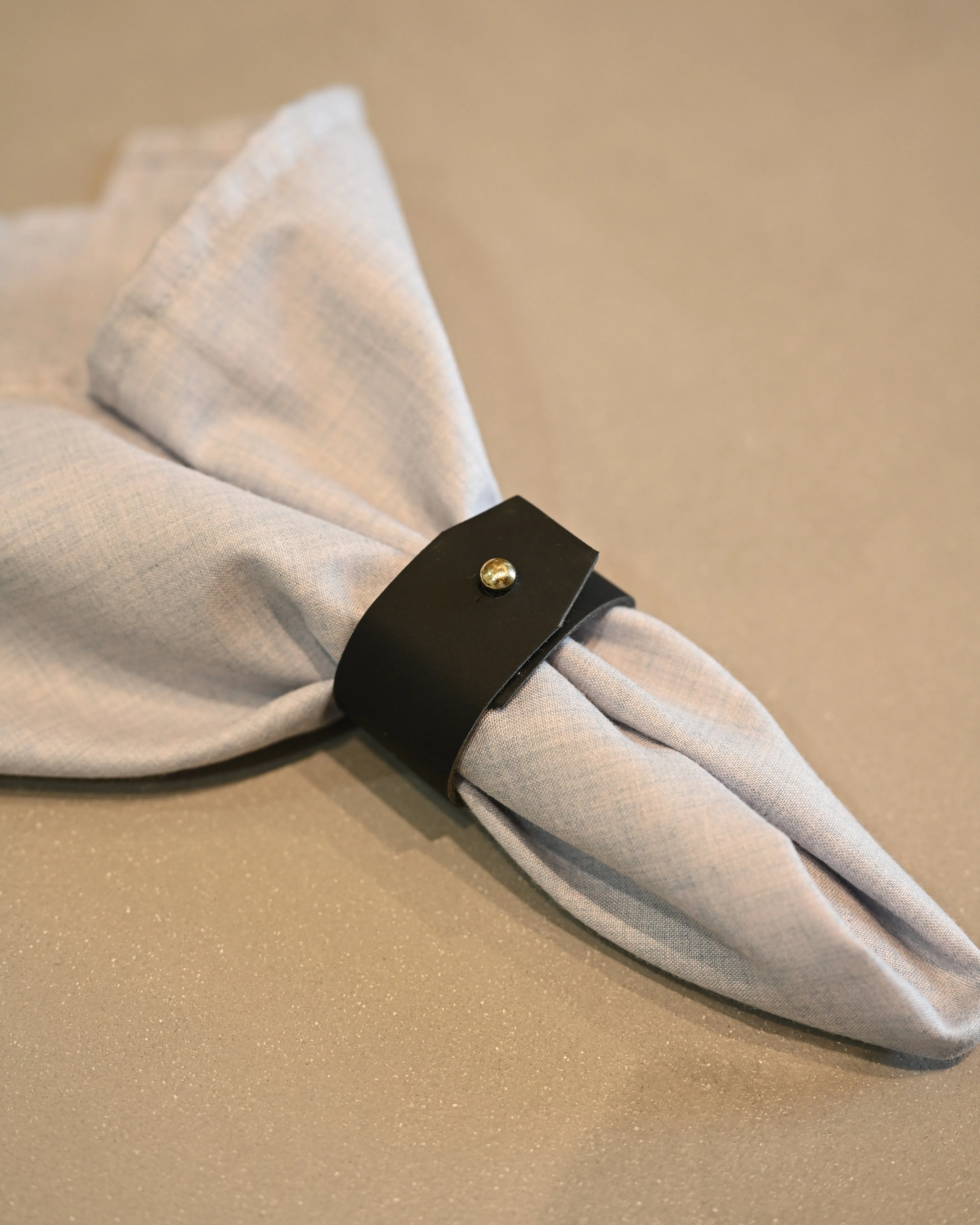 Faux Leather Napkin Rings - Set of 2