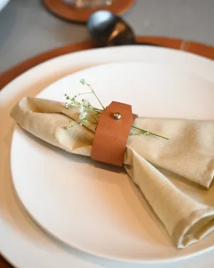 Faux Leather Napkin Rings - Set of 2