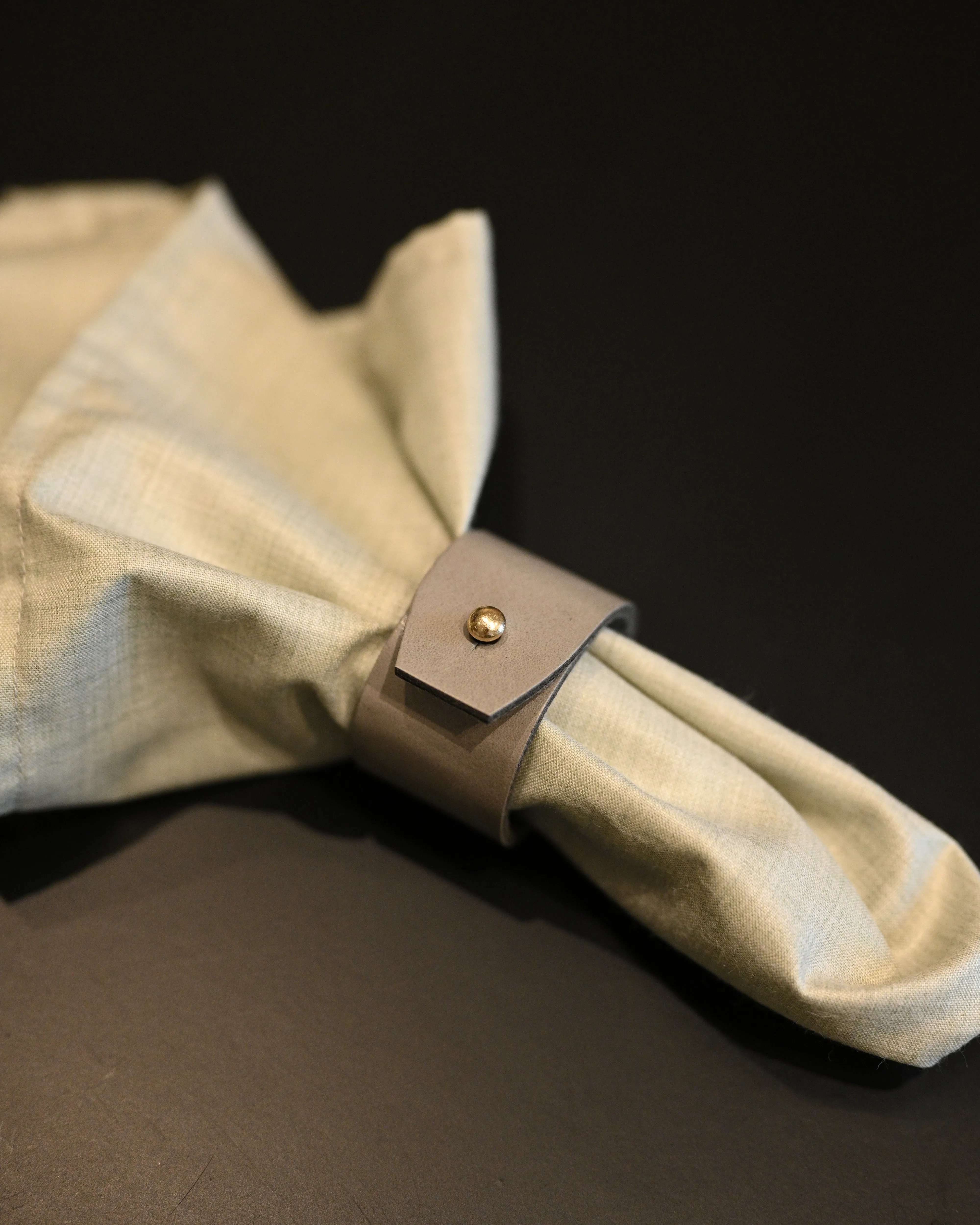 Faux Leather Napkin Rings - Set of 2