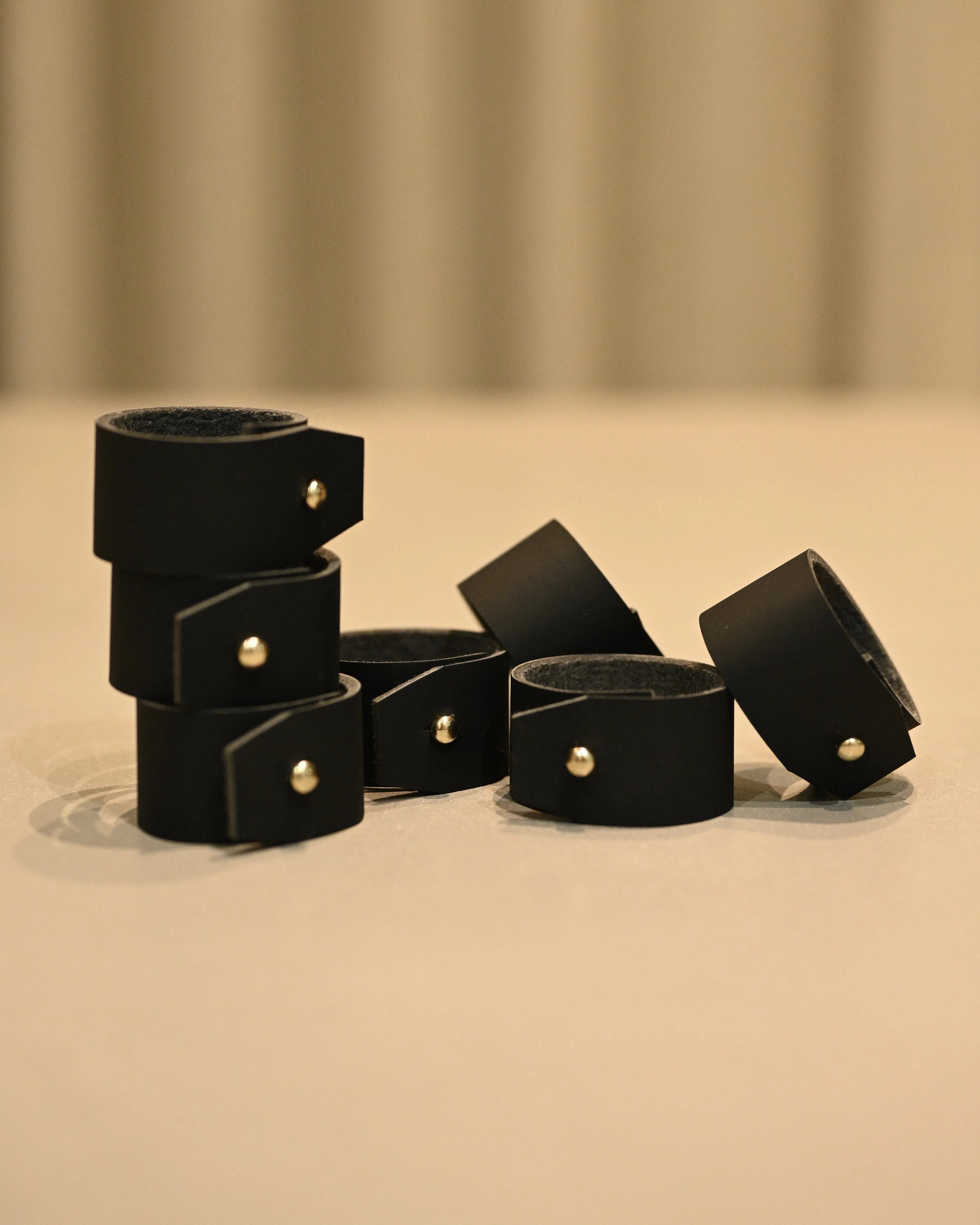 Faux Leather Napkin Rings - Set of 2