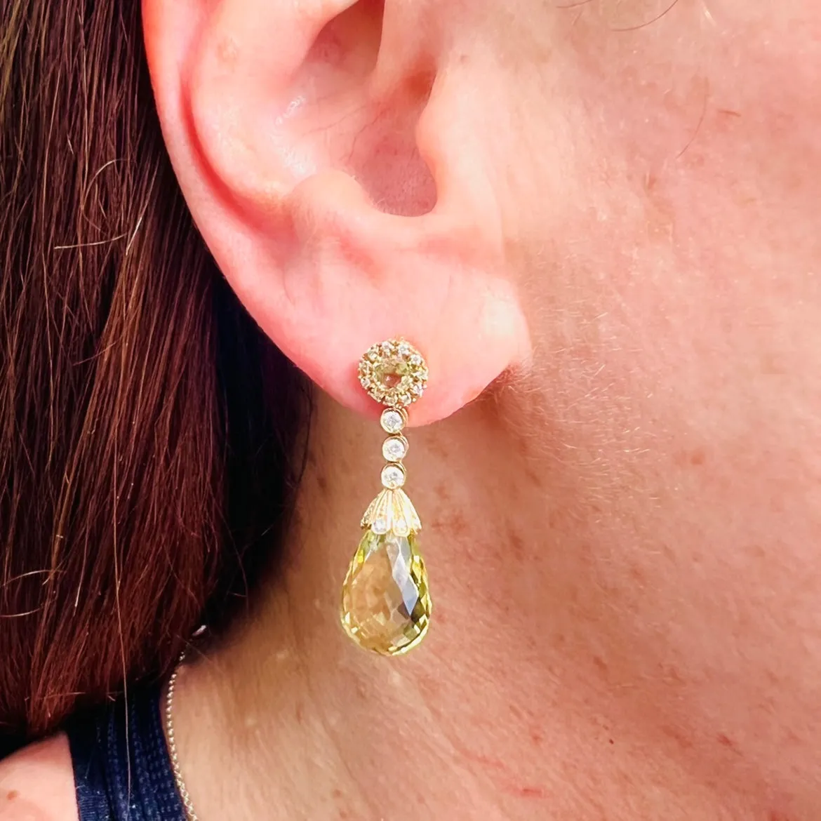 Favero Quartz & Diamond 18Kt Earrings