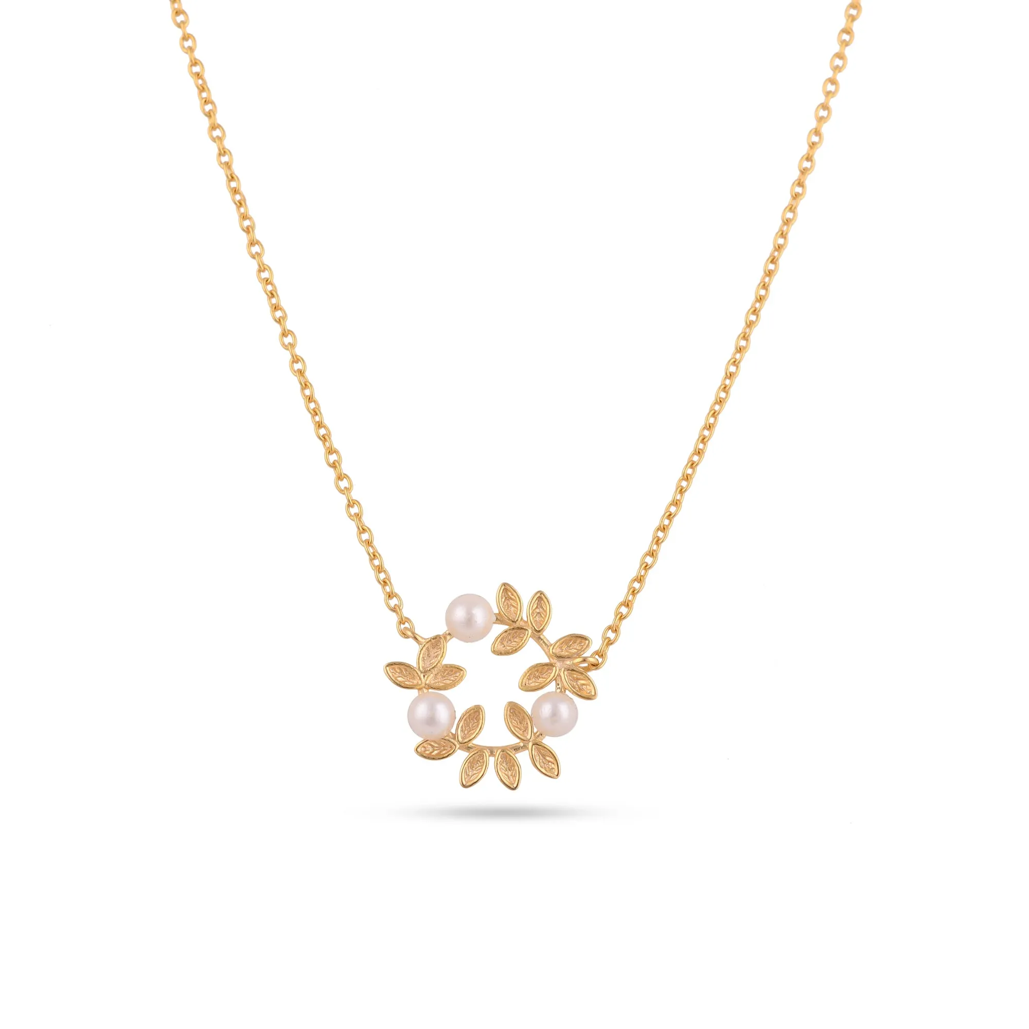 Flower Pearl Silver Necklace - From Purl