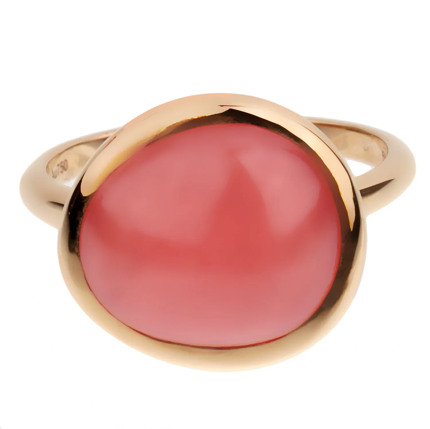 Fred of Paris Rhodochrosite 18k Rose Gold Cocktail Ring Sz 6 1/2