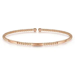 Gabriel & Co. Rose Gold Bujukan Bead Open Bangle
