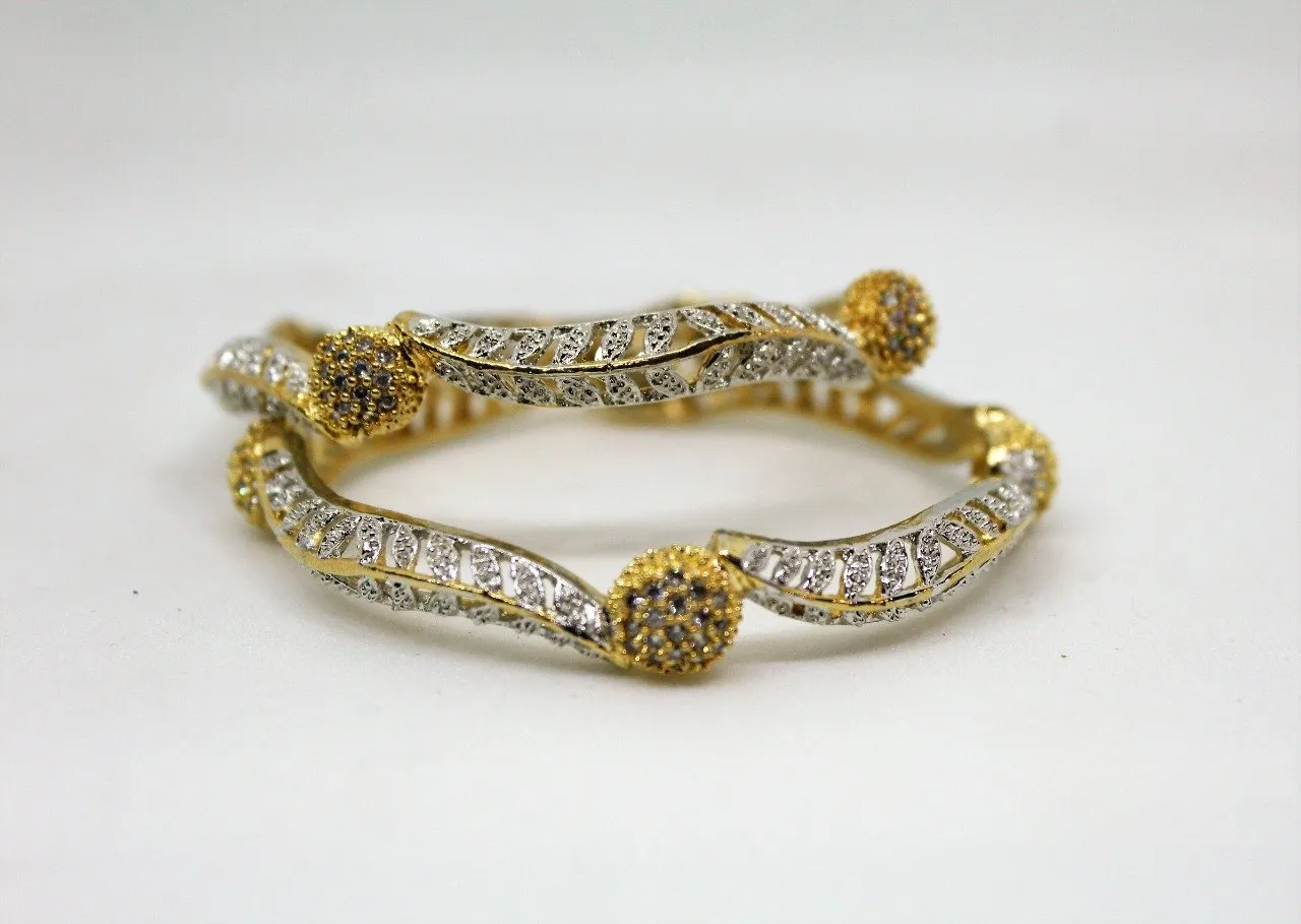 Gemzlane  Stylish CZ pair of bangles
