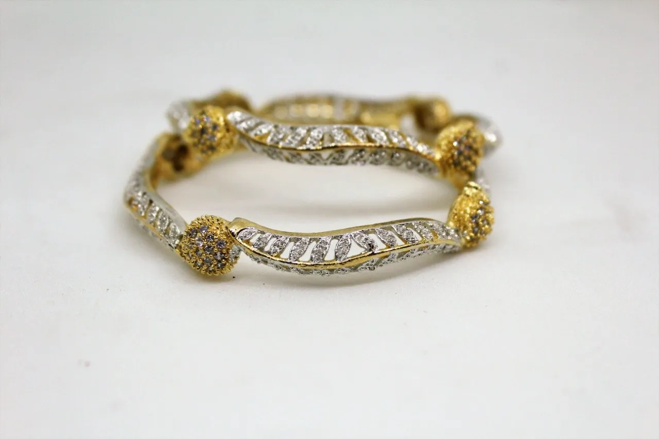 Gemzlane  Stylish CZ pair of bangles