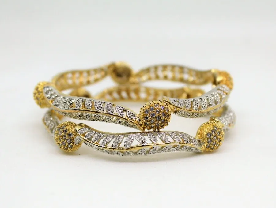Gemzlane  Stylish CZ pair of bangles