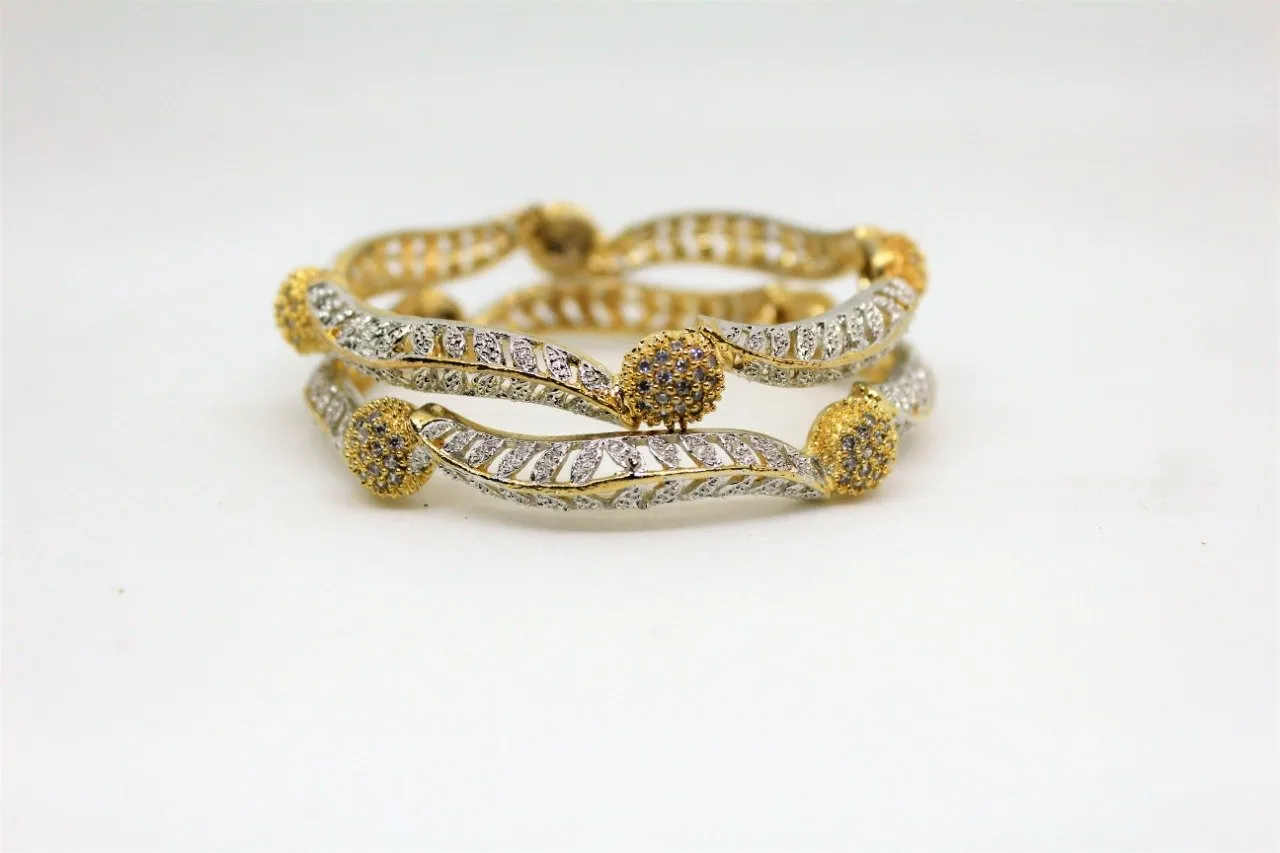 Gemzlane  Stylish CZ pair of bangles