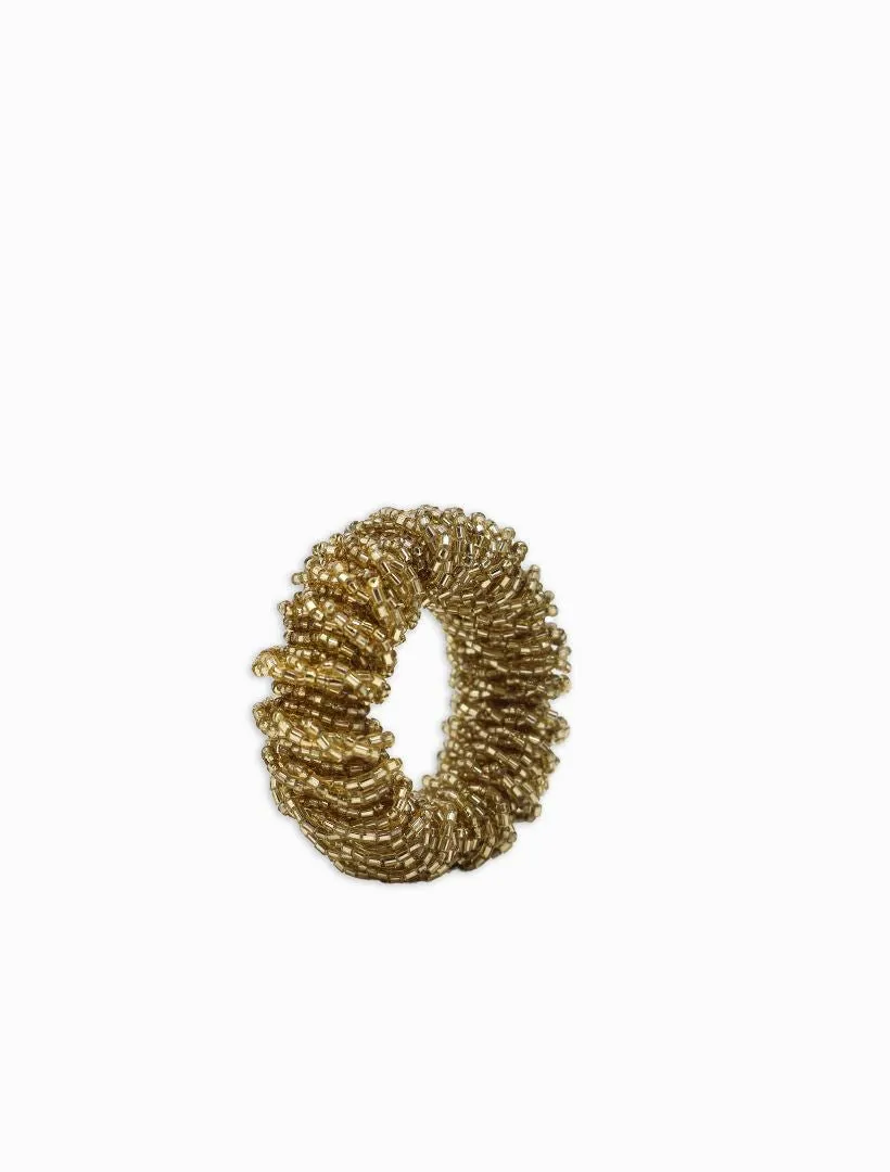 Gold Bead Wrap Napkin Ring Set of 12