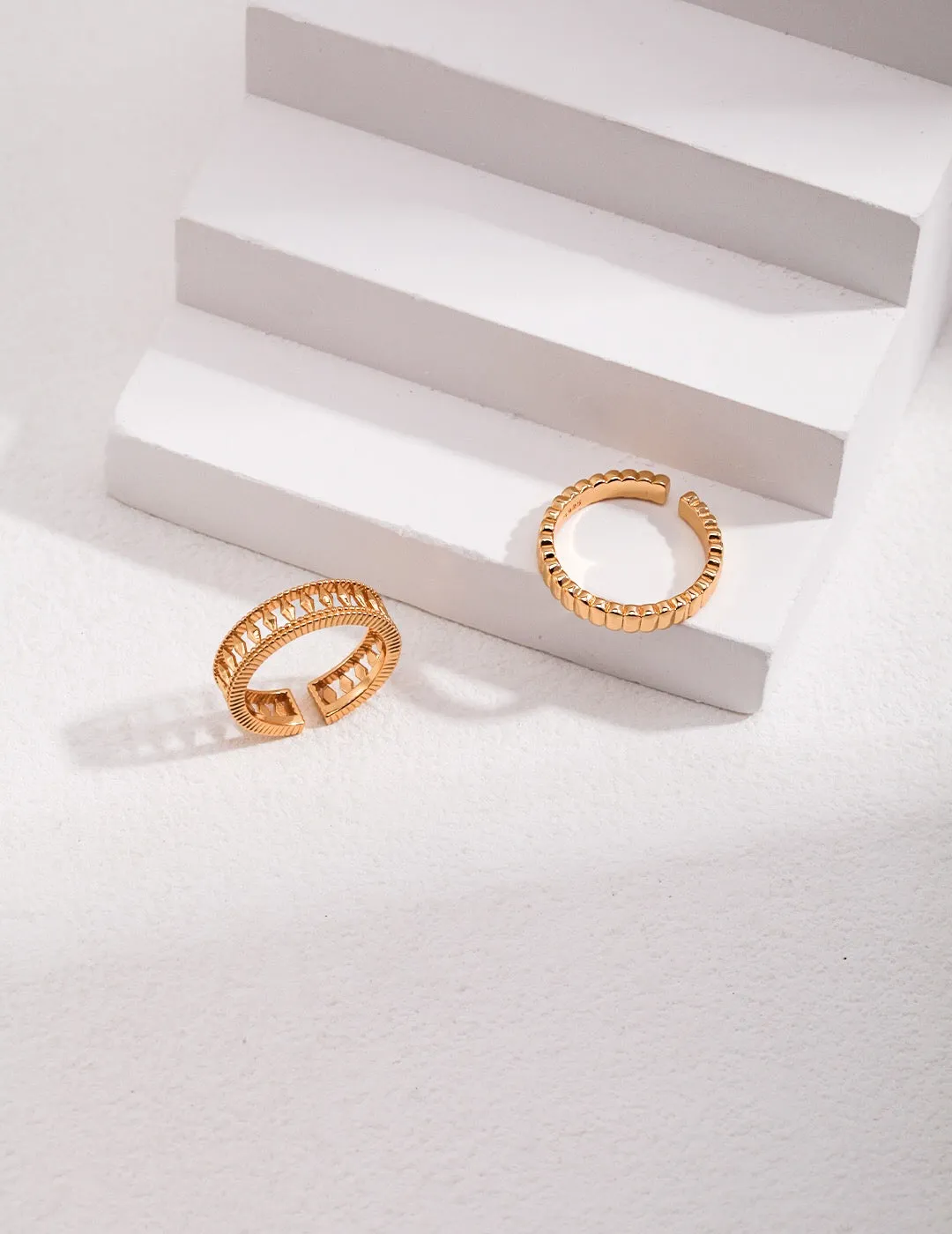 Grid Daily Open Ring in Gold Vermeil