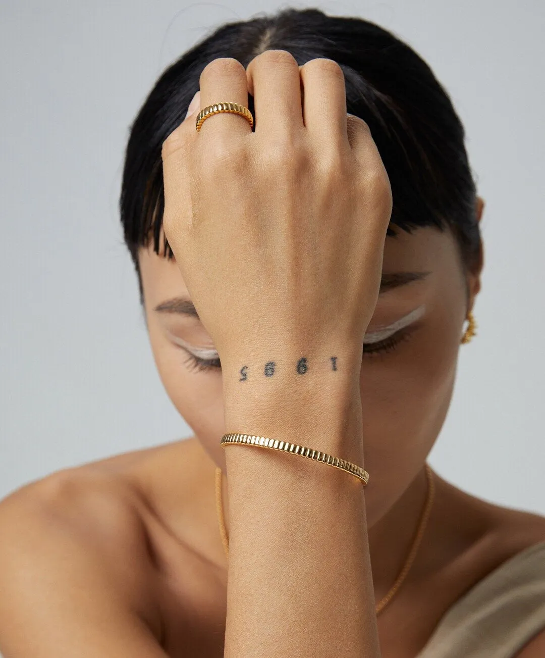 Grid Daily Open Ring in Gold Vermeil