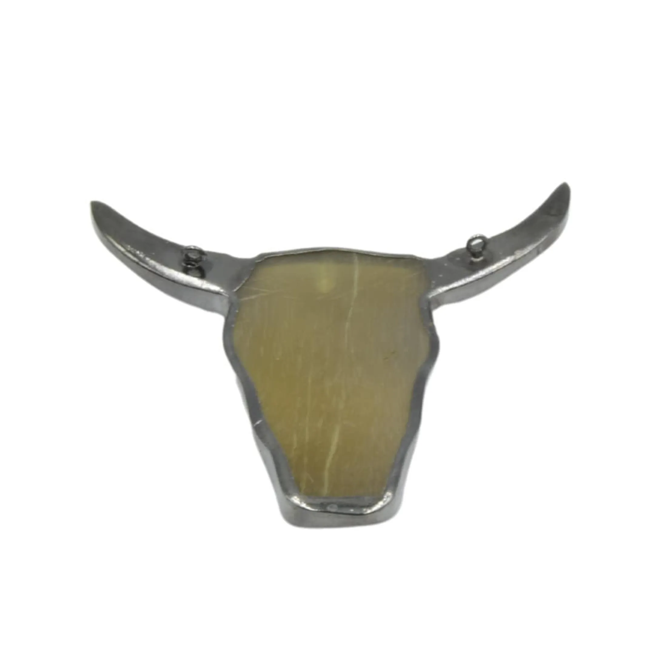 Gunmetal Electroplated Horn Bull/Steer Skull Shaped Focal Pendants- With one suspension ring and two suspension rings