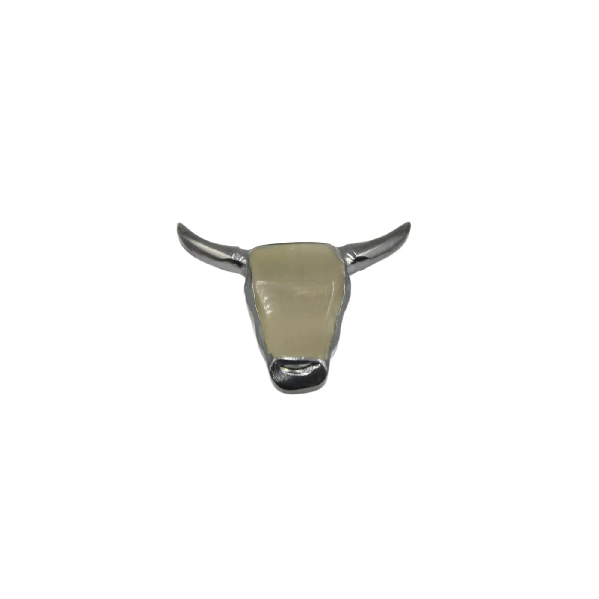 Gunmetal Electroplated Horn Bull/Steer Skull Shaped Focal Pendants- With one suspension ring and two suspension rings