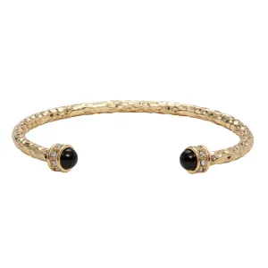 Hammered Torque Black & Gold Bangle