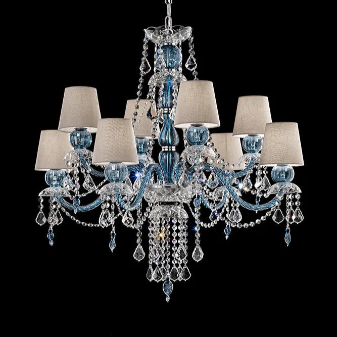 Handmade High Quality Contemporary Ceiling Pendant Chandelier With Eight Shades And Murano Glass