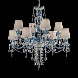 Handmade High Quality Contemporary Ceiling Pendant Chandelier With Eight Shades And Murano Glass