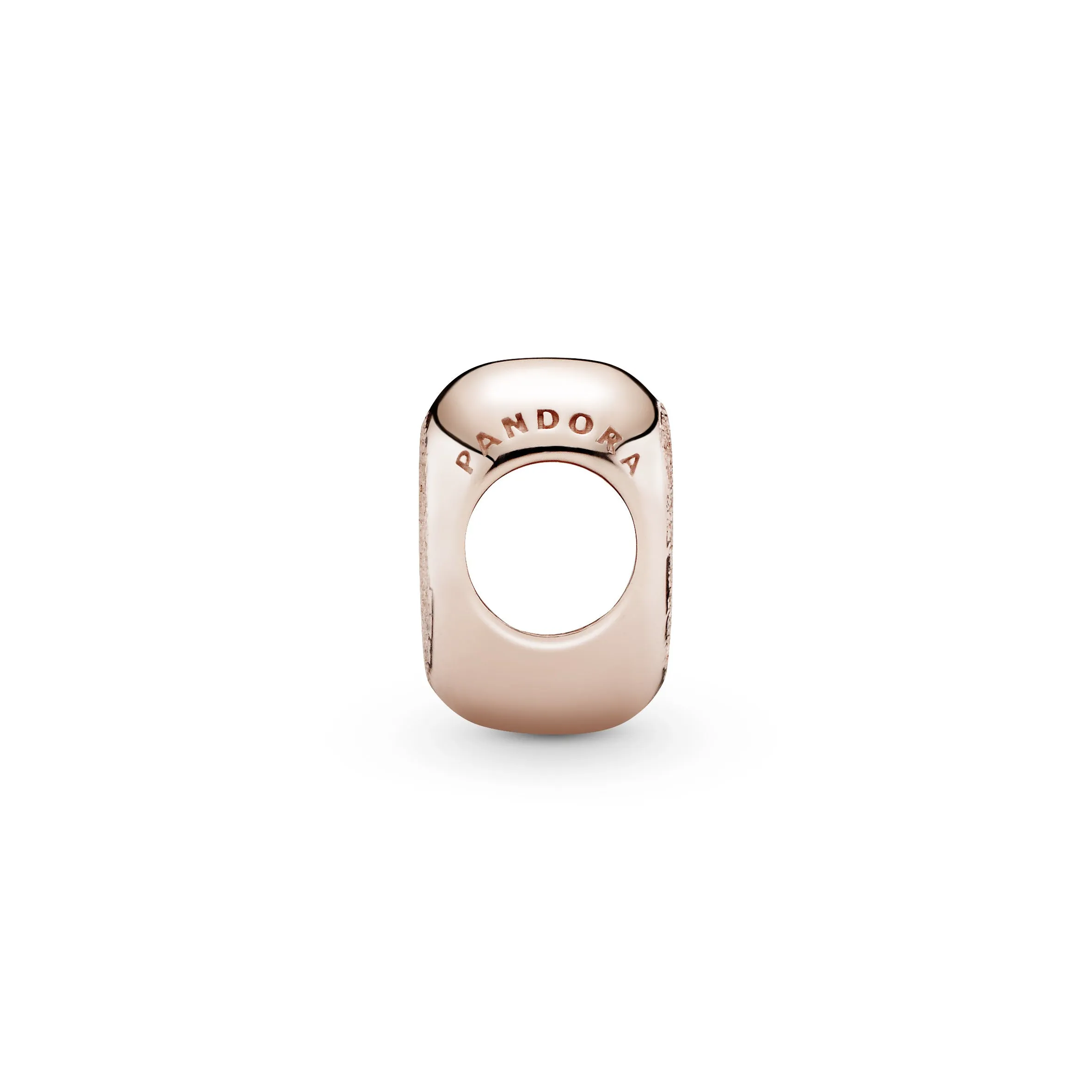 Heart charm in diamond-pointed Pandora Rose