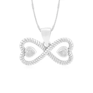 Infinity Hearts Rhodium Plated 925 Pendants