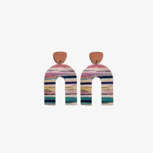 Inverted U-Shaped Wooden Drop Earrings