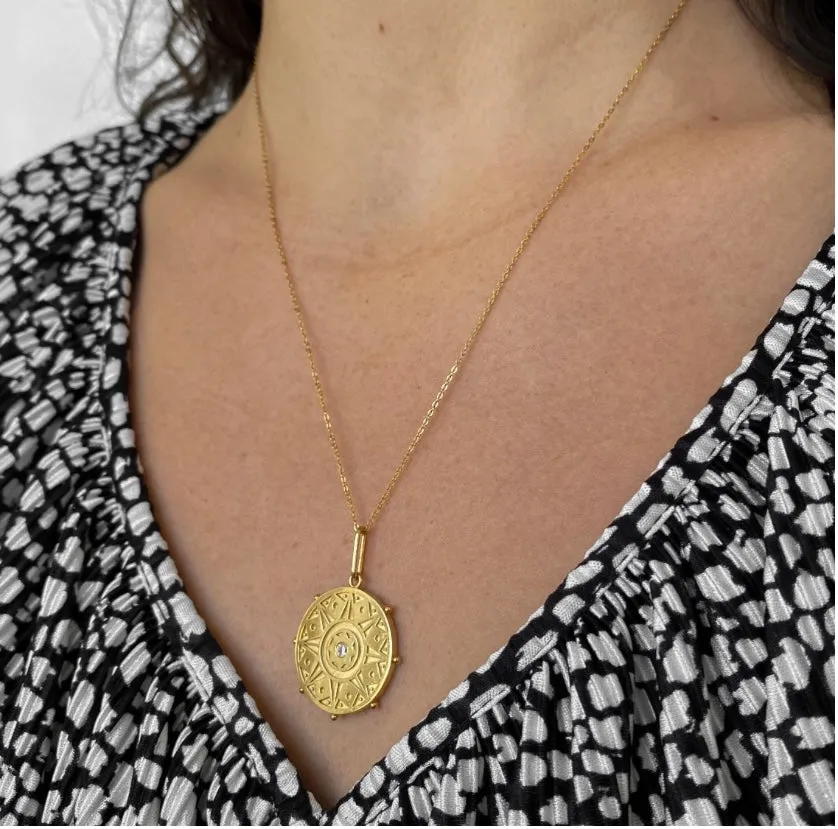 Karmic Wheel Necklace Gold