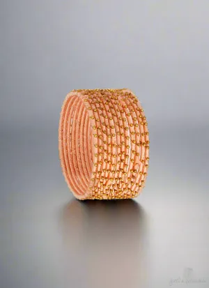 Kids Peach Bangles Set