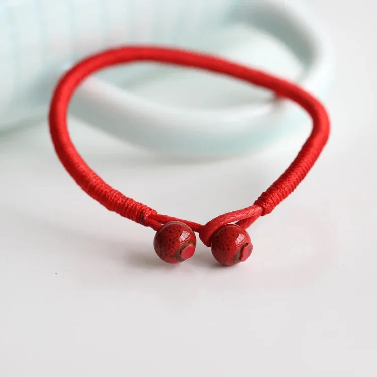 L High Quality Manual Carved Exquisite White Clay Ceramic Chinese Style Hand-Woven Bracelet