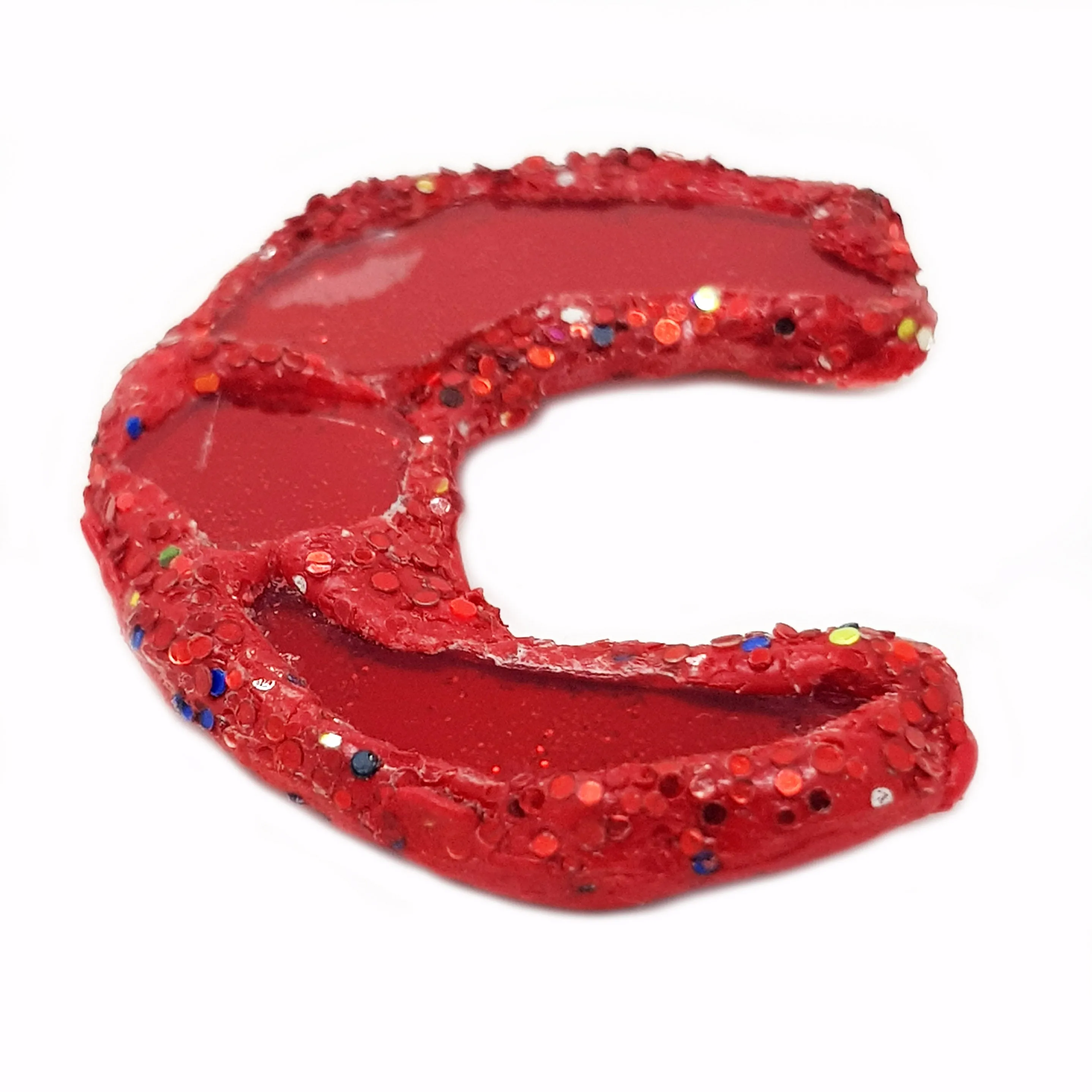 LETTER C - RED BROOCH