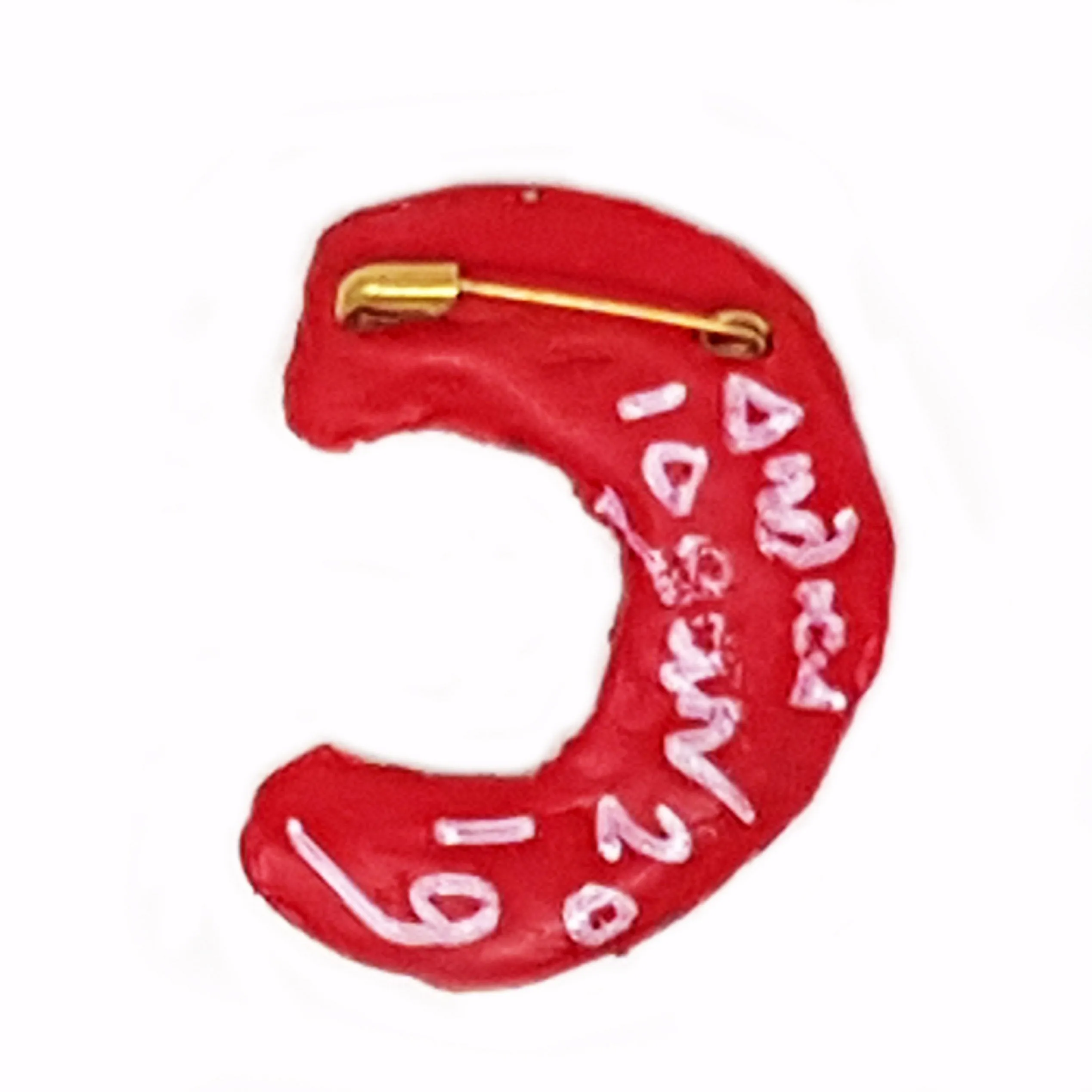 LETTER C - RED BROOCH