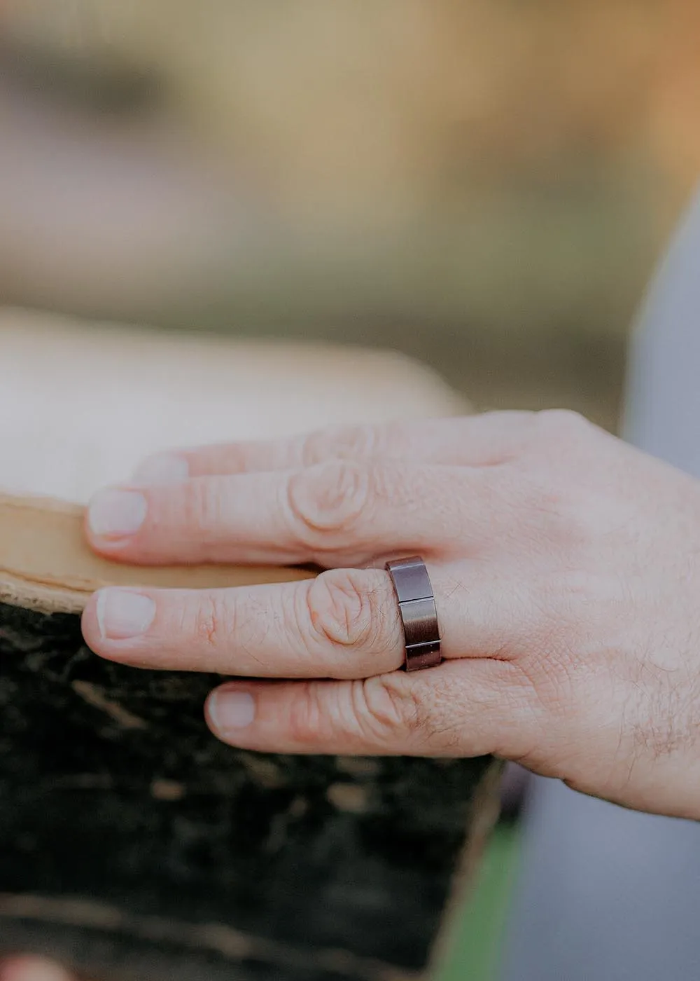 Leu Ring in Brown Ceramic