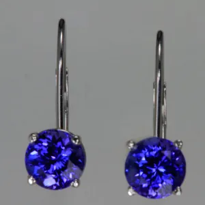 Lever Back Tanzanite Earrings 1.83 Carats