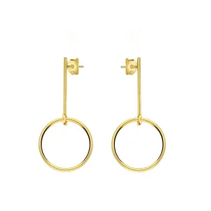 Linear Disc Drop Earrings