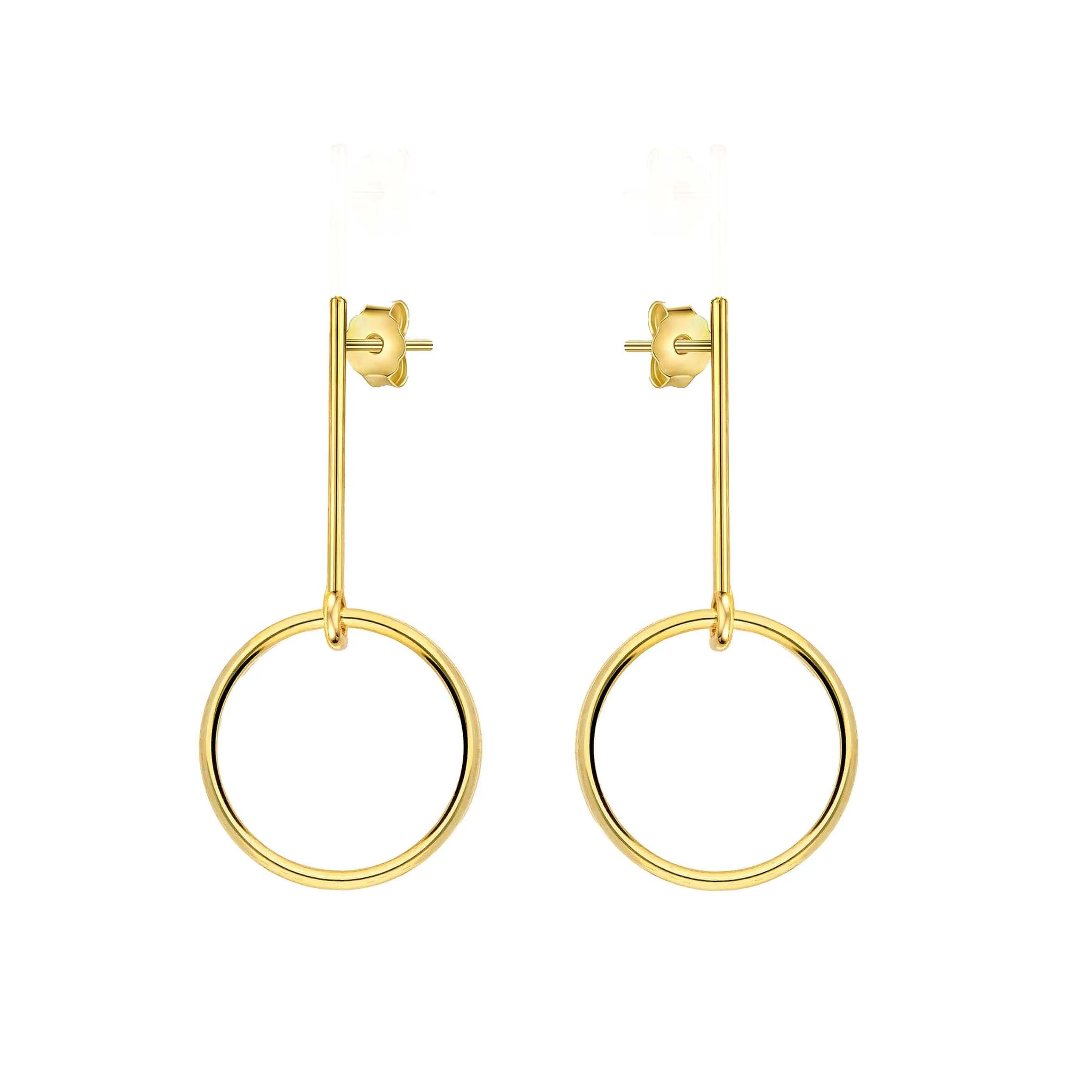 Linear Disc Drop Earrings