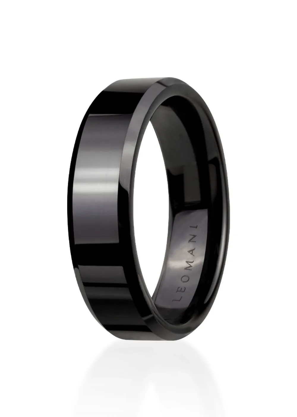 Ljon Ring in Black Ceramic