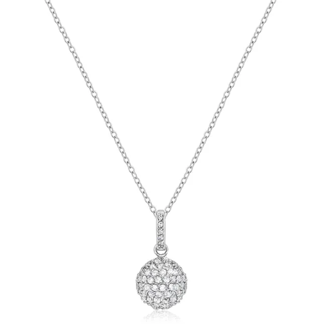 LOVCIA Gleaming Rhodium Sphere Necklace