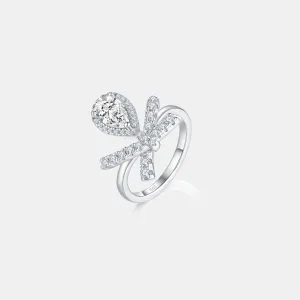 LOVCIA Jewelry 1 Carat Moissanite and Zircon 925 Sterling Silver Engagement Ring for Women