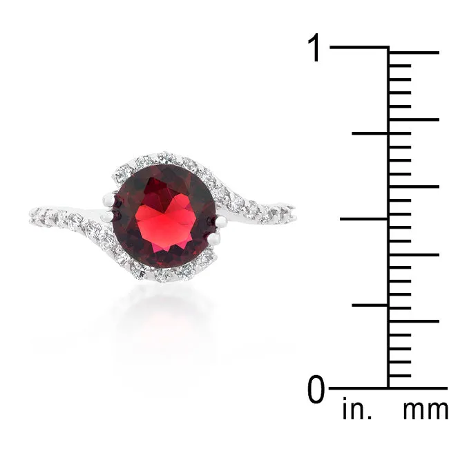 LOVCIA Radiant Silver Swirl Engagement Ring