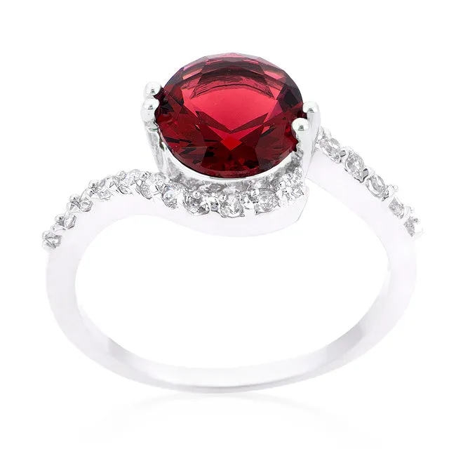 LOVCIA Radiant Silver Swirl Engagement Ring
