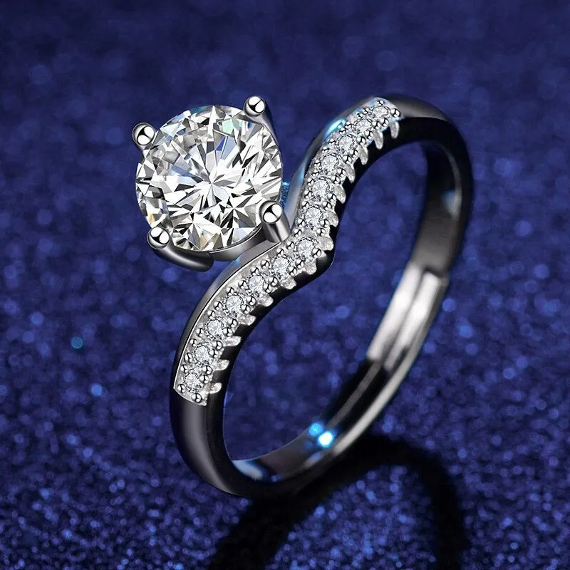 Luxurious Adjustable Zircon Rings with Rhinestone Embellish Collection